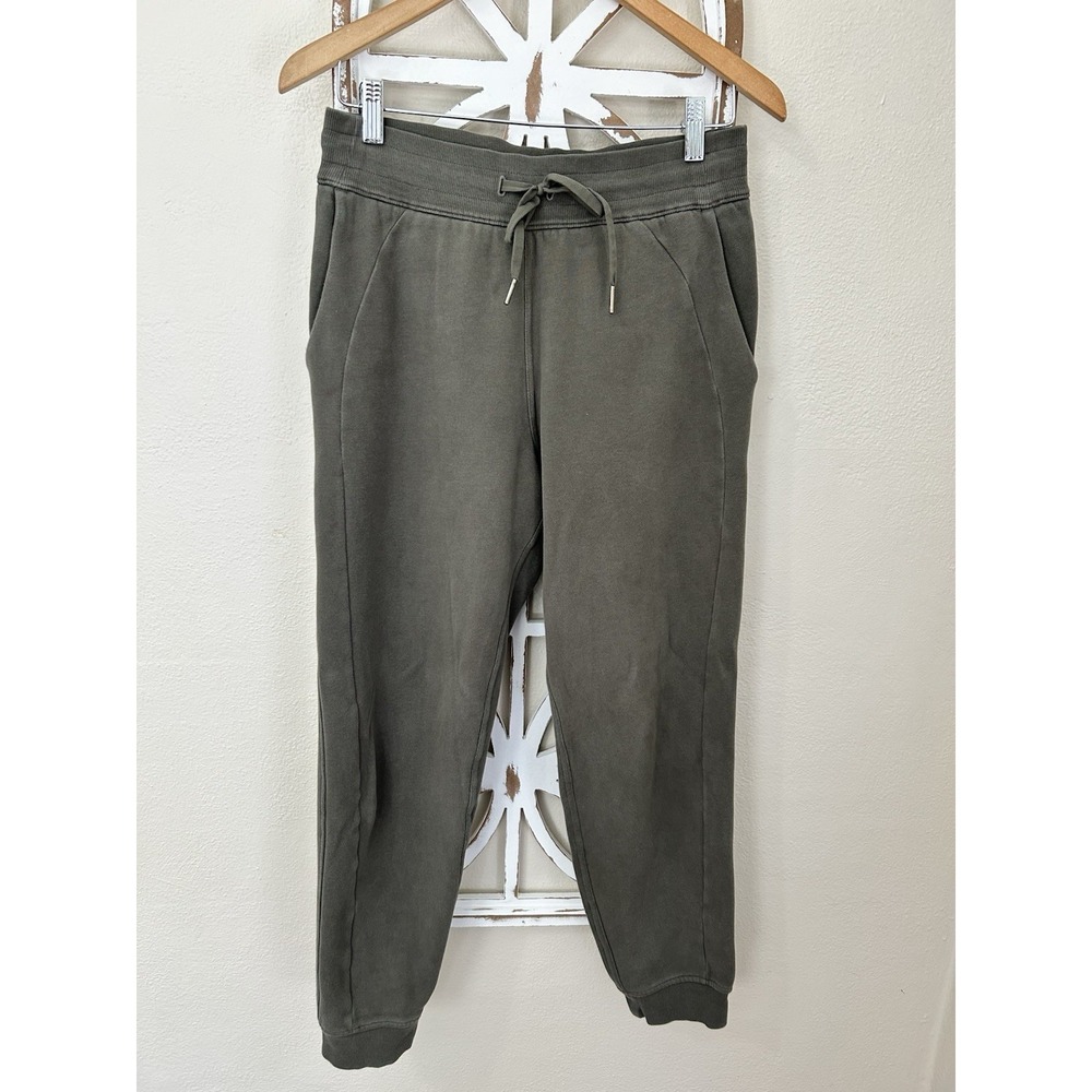 Lululemon Size 6 Olive Green High Rise Heavy Weight Scuba Jogger Sweatpants